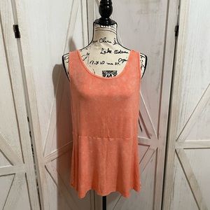 NWT Torrid super soft coral distressed robbed peplum tank 2X